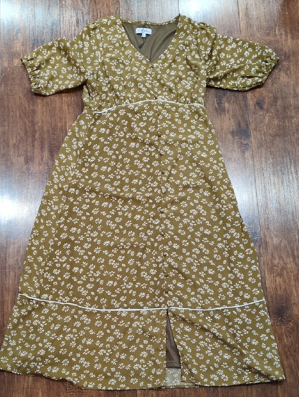 Polagram Olive Floral Dress